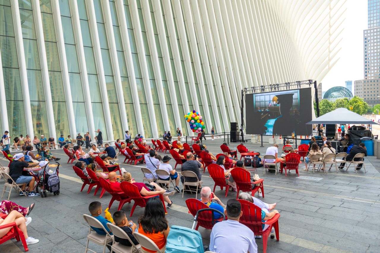 outdoor movie showing